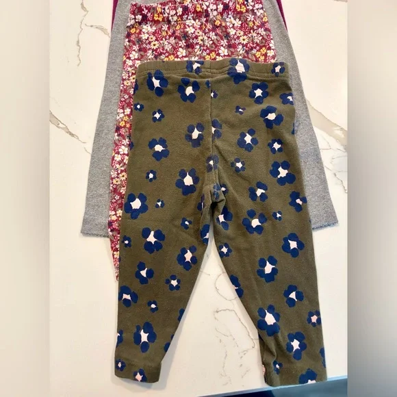 Carter's Olive and Blue Heart Leggings - Picture 3 of 12